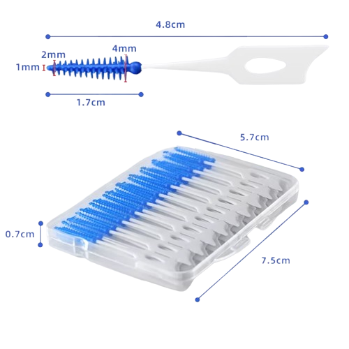 Flexible Interdentalbürsten aus Silikon (200 Stk.)